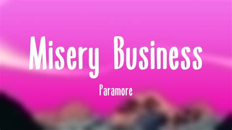 Misery Business Paramore Visualized Lyrics Youtube