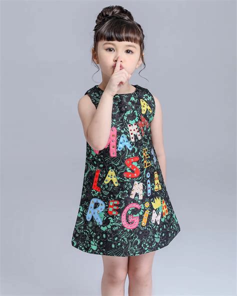 High End Luxury 2015 Autumn Girls Dress Brand Designer Kids Clothes