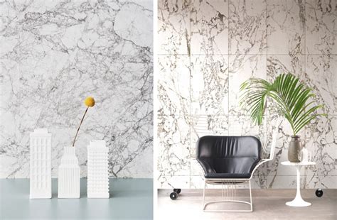 Faux Tile Marble Wallpaper — Decor8