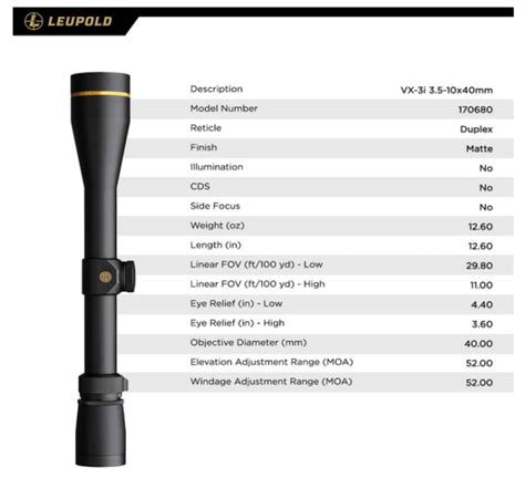 Leupold Vx 3i 35 10x40mm Riflescope Outdoor Moran