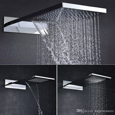 2019 Unique Luxury Black Shower Rainfall Waterfall Showerheads
