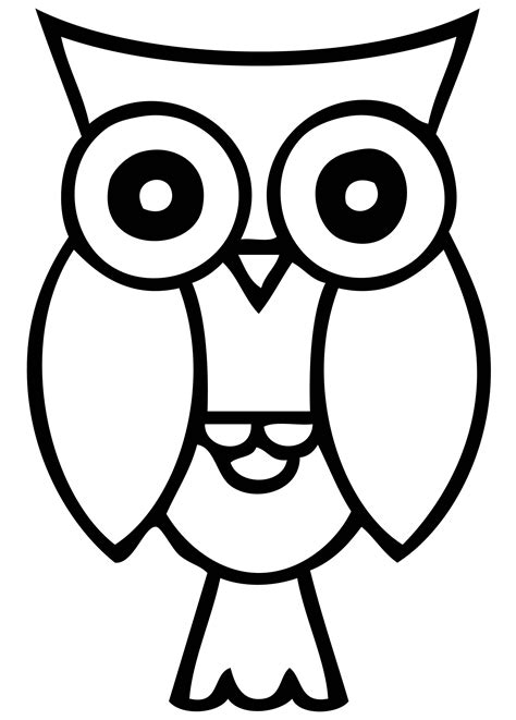 Owl Clip Art Black And White Outline