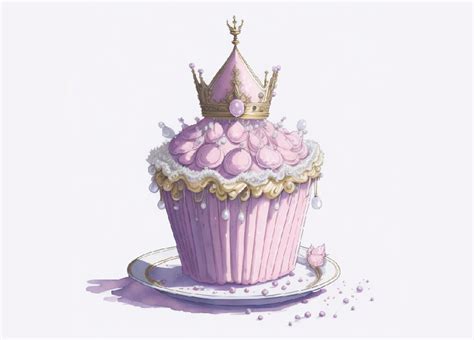 Watercolor Princess Themed Birthday Cake Graphic By Ane · Creative Fabrica