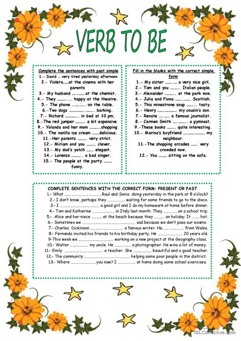 Verb To Be English Esl Worksheets Pdf And Doc