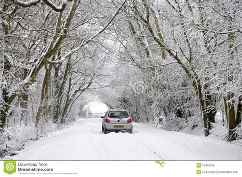 Driving Through A Winter Wonderland Stock Photo Image Of
