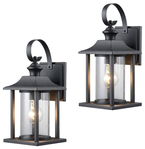 For the ideal placement, install wall sconce lighting just above eye level. Textured Black Outdoor Patio Exterior Light Fixture, Set ...