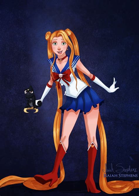 Rapunzel As Sailor Moon Disney Princess Art Popsugar