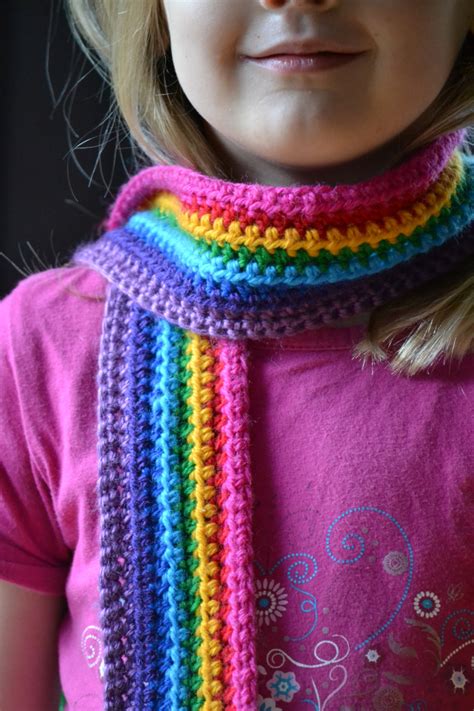 Crochet Rainbow Scarf Tutorial New Craft Works