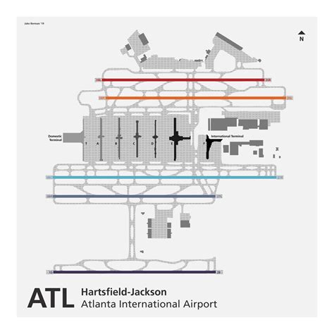 Atlanta Hartsfield Jackson International Airport Map In 2022 Airport