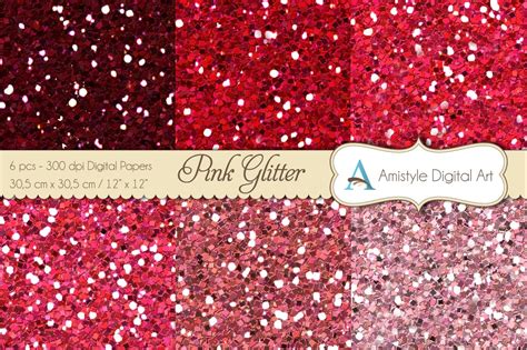 Glitter Pink Digital Papers Textures ~ Creative Market