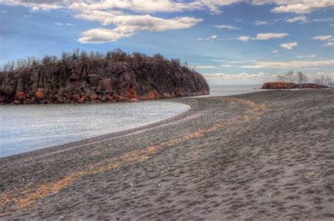 Black Beach Is On The Northern Shore Of Lake Superior By Silver Stock