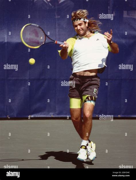 American Tennis Player Andre Agassi 1990s Stock Photo Alamy