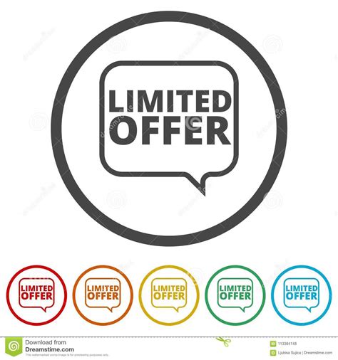 Limited Offer Icon 6 Colors Included Stock Vector Illustration Of