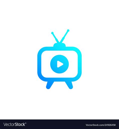 Tv With Antenna Logo Royalty Free Vector Image