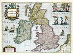 Premium Photo | Vintage medieval map of great britain 1661