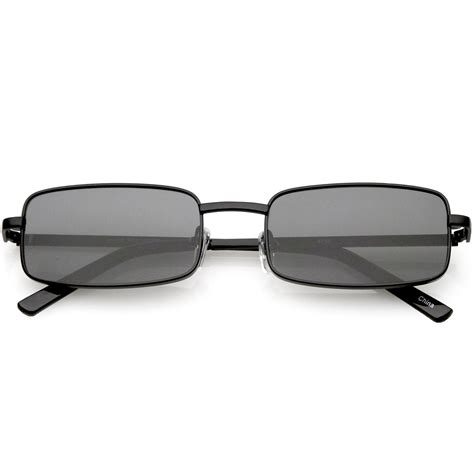 classic small metal rectangle sunglasses neutral colored flat lens 54mm rectangle sunglasses