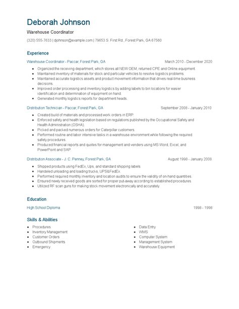 Shipper Receiver Resume Examples And Tips Zippia