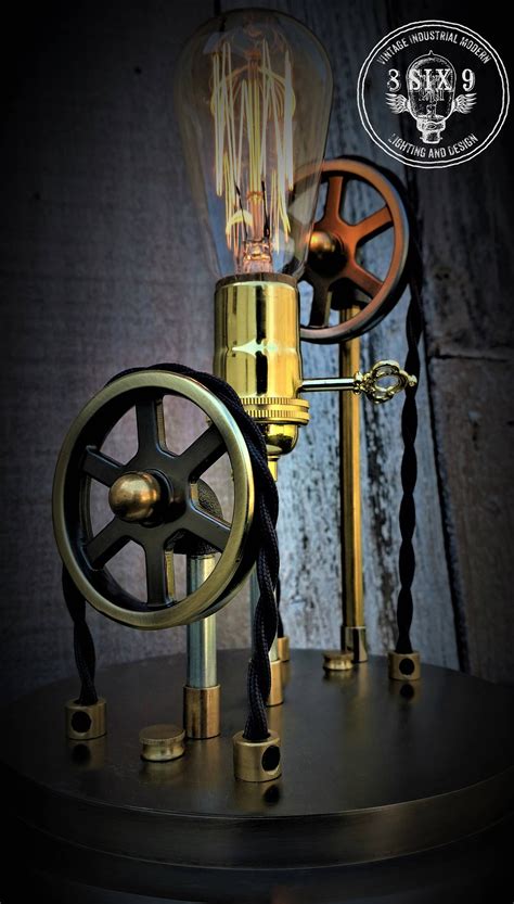 Steampunk Domed Glass Desk Lamp Vintage Lighting Industrial Etsy