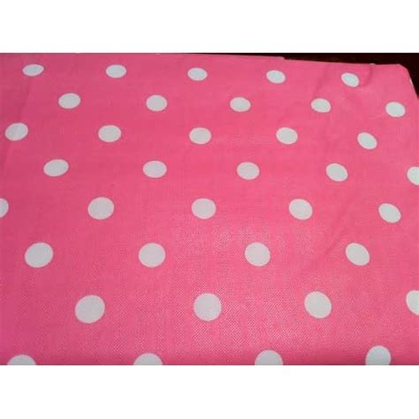 pink with white polka dots tablecloth 52 x70 oblong vinyl