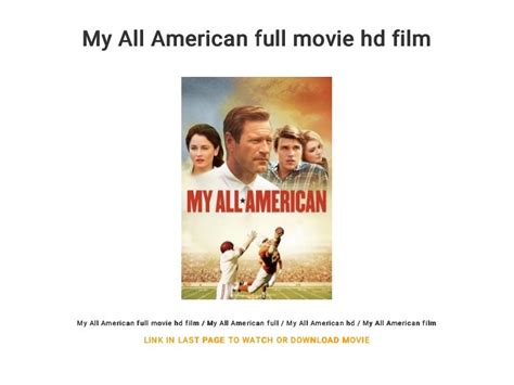 My All American Full Movie Hd Film