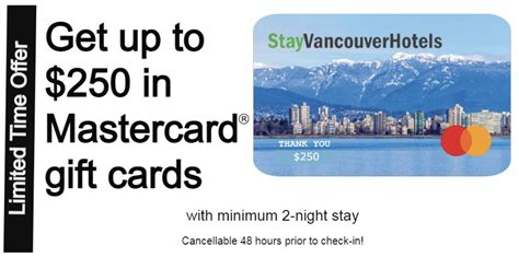 Stay Vancouver Offers Up To C250 Prepaid Mastercards For Hotel Stays