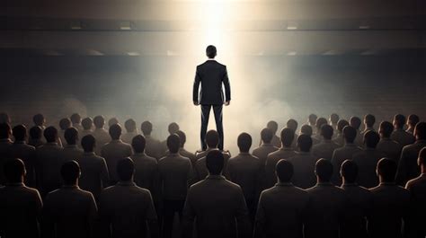 Premium Ai Image Leadership Conceptual Image A True Born Leader Standing In Front Of The