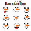 Snowman Faces Clip Art Set – Daily Art Hub // Graphics, Alphabets & SVG