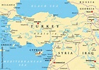 Plakat Turkey and Syria region, political map. Geographic area of the ...