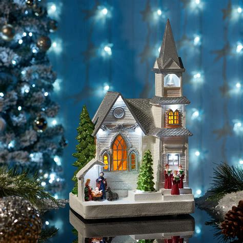 Buy Homezone Large Animated Glittering White Musical Christmas Carol