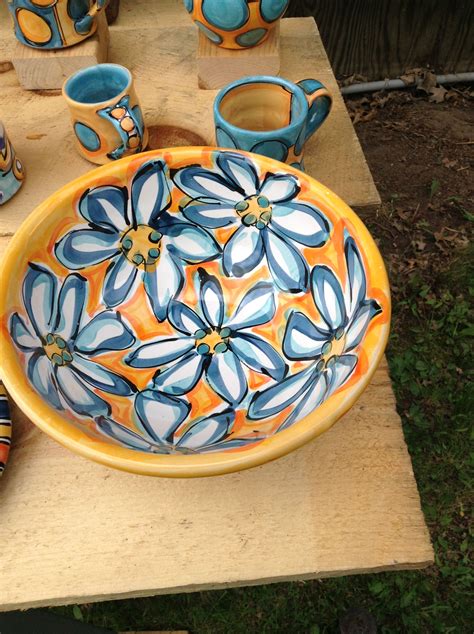 Hand Painted Bowls Hand Painted Pottery Painted Plates Pottery