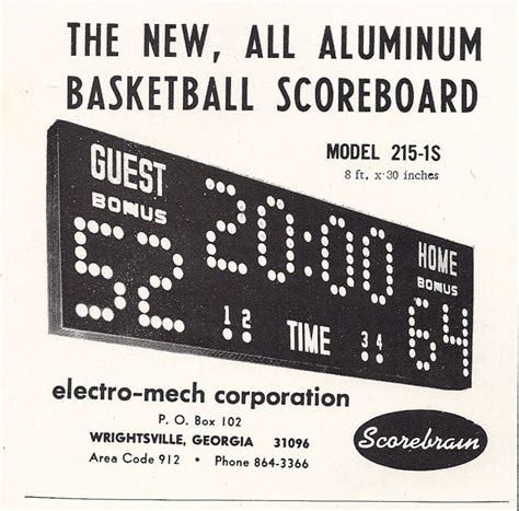 1960s Electro Mech Electronic Scoreboard Ad A Few Schools Had These