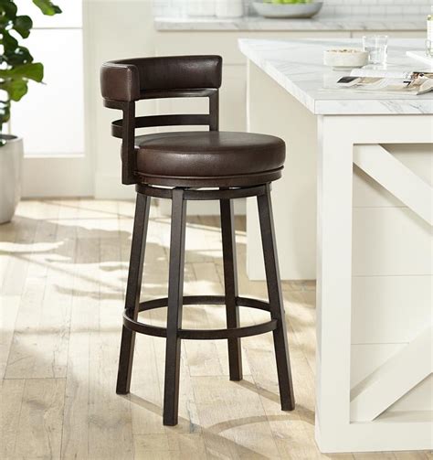 Seating Madrid 30 Ford Brown Faux Leather Swivel Bar Stool