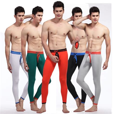 1pcs Thermal Underwear Men Tight Leggings Open Pouch Bag Sheer Thermo Pants Gay Sex Clothing