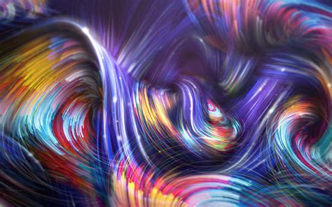 Wallpaper Waves Forces Colorful Photoshop Paint Hd