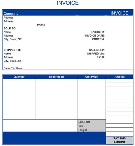 Free Editable Invoice Templates Printable Invoice Free Invoice