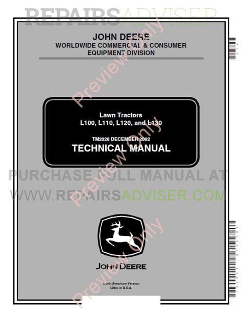 Pdf, txt or read online from scribd. John Deere L100 L110 L120 L130 Lawn Tractors Technical ...