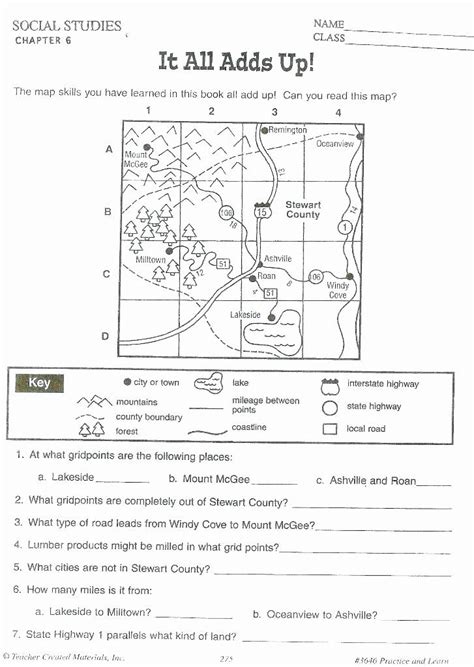 Free Printable Jr High Maps Skills Worksheets