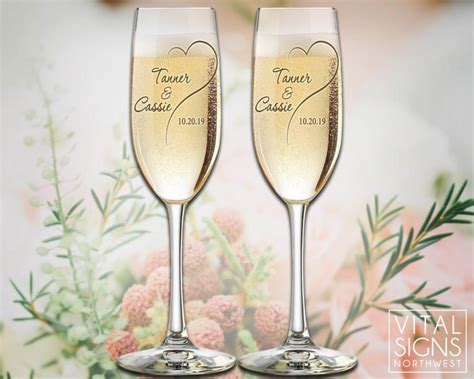 Personalized Champagne Flutes Champagne Glasses Toasting Glasses