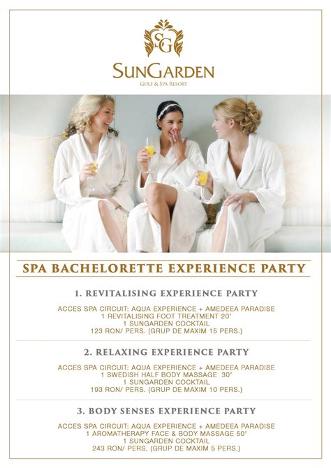 Spa Bachelorette Experience Party Sungarden Golf And Spa Resort Spa Resort Spa Bachelorette