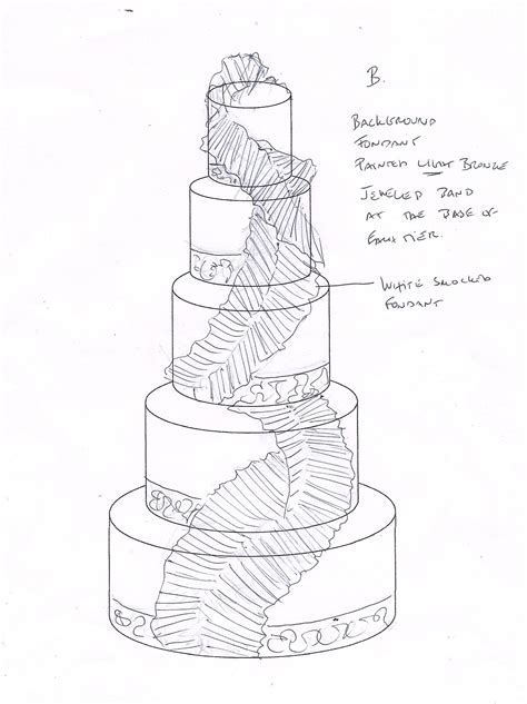 A Drawing Of A Multi Tiered Cake With The Names And Description On It