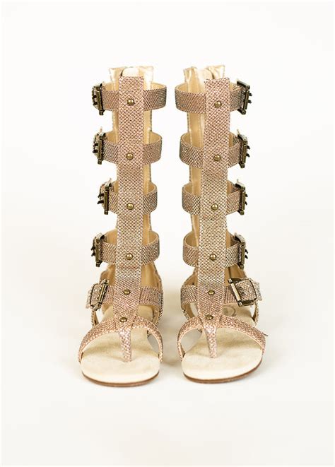 Jayla Gladiator In Gold Metalic Sandals For Girls Joyfolie