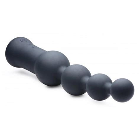 master series deluxe voodoo beads 10x silicone rechargeable vibrating anal beads black sex