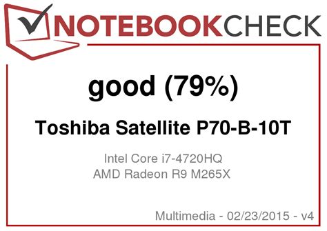 Toshiba Satellite P70 B Notebook Review Reviews