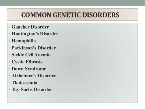 Common Genetic Disorders