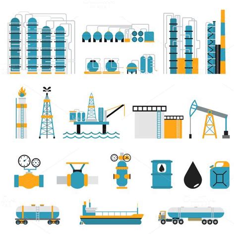 Oil Industry Flat Style Vector By Vector Stock On Graphicsmag