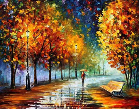 Fall Marathon Palette Knife Oil Painting On Canvas By