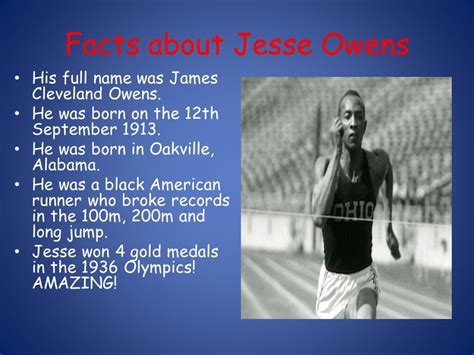Interesting Facts About Jesse Owens Laurie Calkhoven