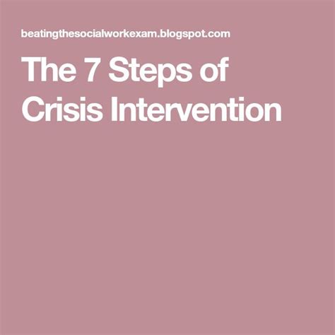 The 7 Steps Of Crisis Intervention Crisis Intervention Intervention
