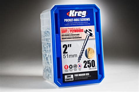 Kreg 8 X 2 12″ Pocket Hole Screws Coarse Thread 250 Ct The