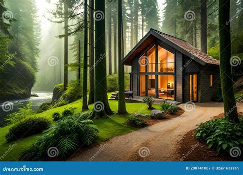 "Woodland Elegance: a Forest Retreat"Forest Retreat" Stock Illustration